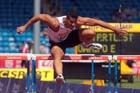 Nick Gayle in the 110 metres hurdles at the Sainsbury's British Championships, Birmingham.